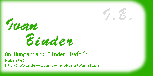 ivan binder business card